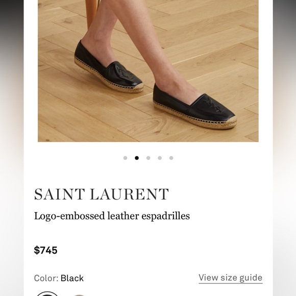 YSL logo embossed leather espadrilles - Picture 8 of 8